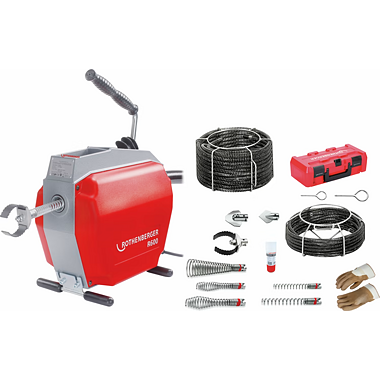 ROTHENBERGER SET: Čistička R600 se sadou nářadí/spirál Standard 16-22mm, 230 V (7.2687+7.2956X)