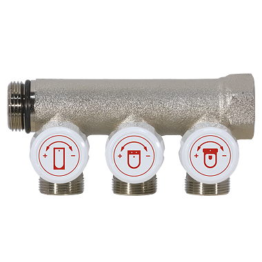 PINTOSSI Rozdělovač lineární modulární s ventily 3/4"- 24x19