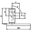 Schéma Koleno 90° PPS 80mm pateční s konzolí