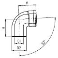 Schéma koleno Al 90° 60/100-80/125mm